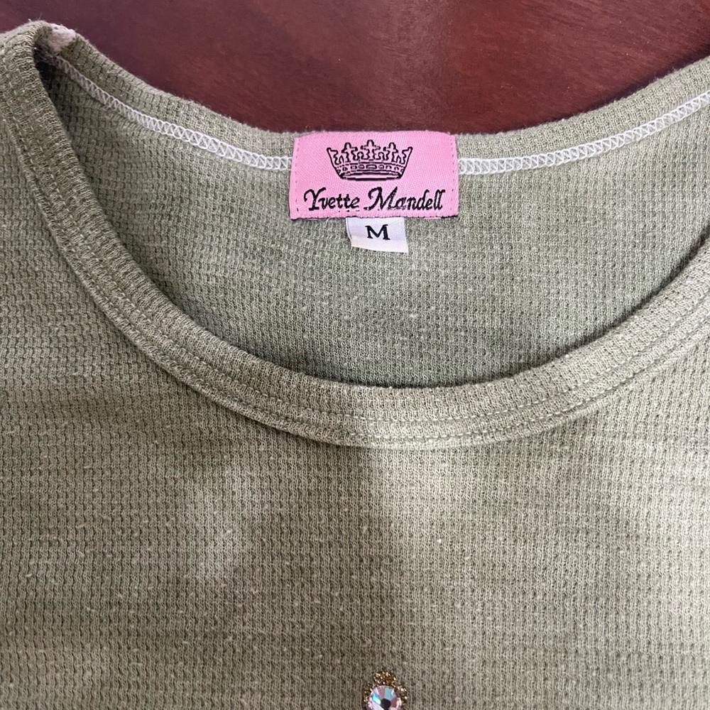 Y2K Yvette Mandell Thermal w Rhinestones!! - Picture 3 of 7
